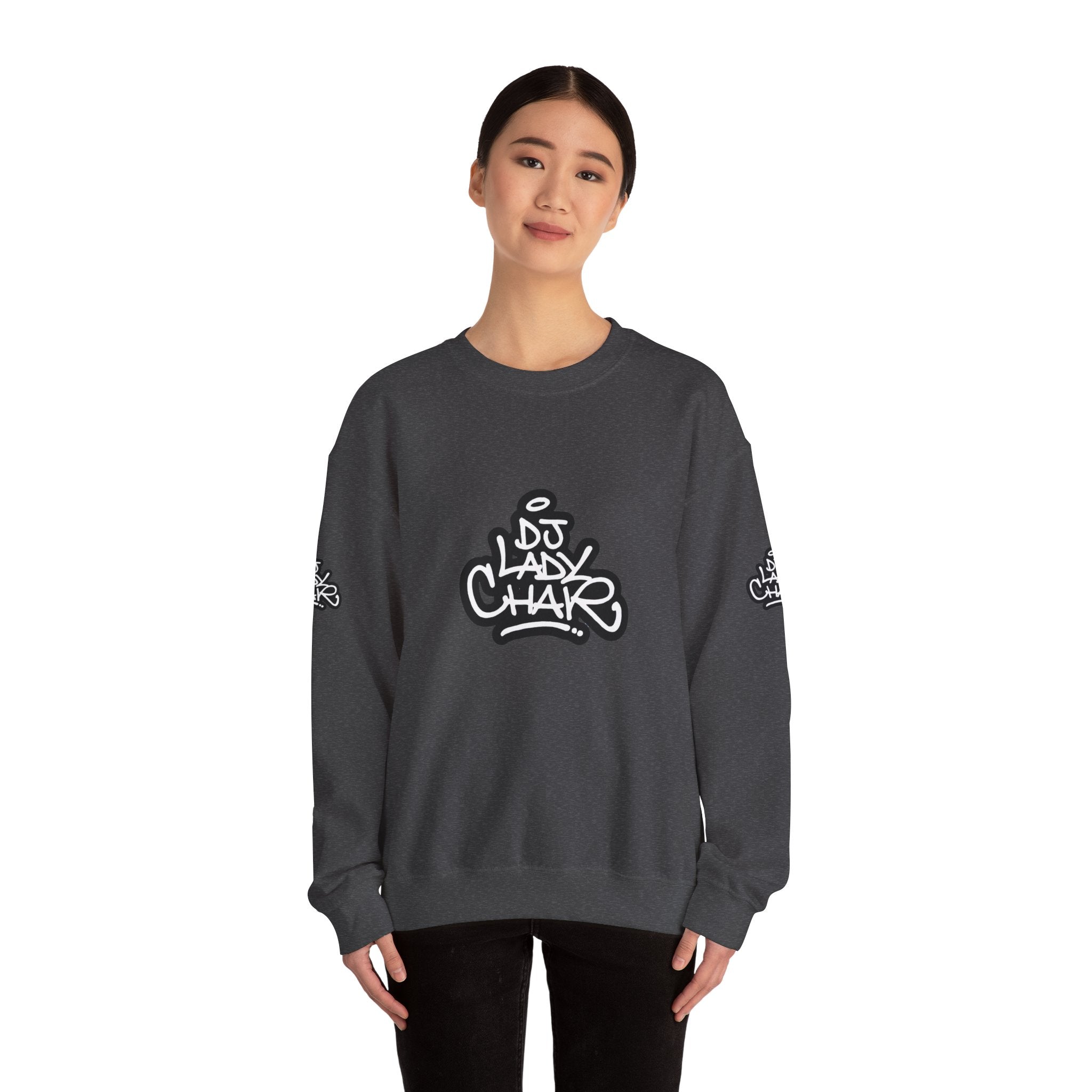 DJ Lady Char Logo Graphic Crew Neck Sweatshirt
