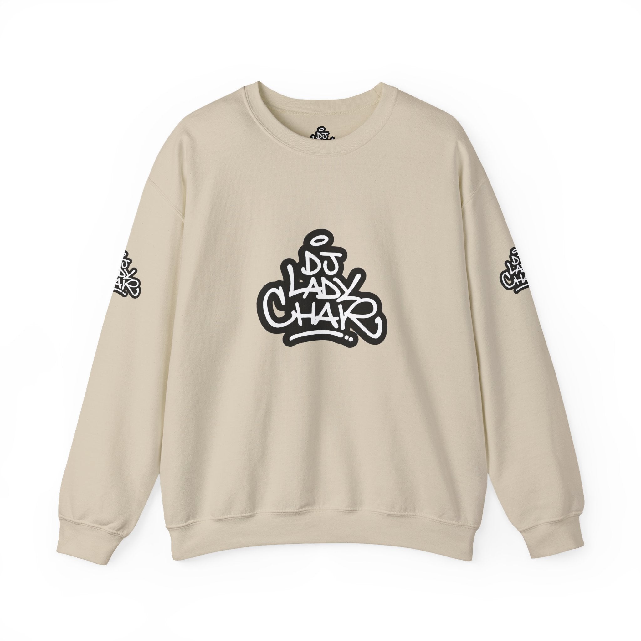 DJ Lady Char Logo Graphic Crew Neck Sweatshirt
