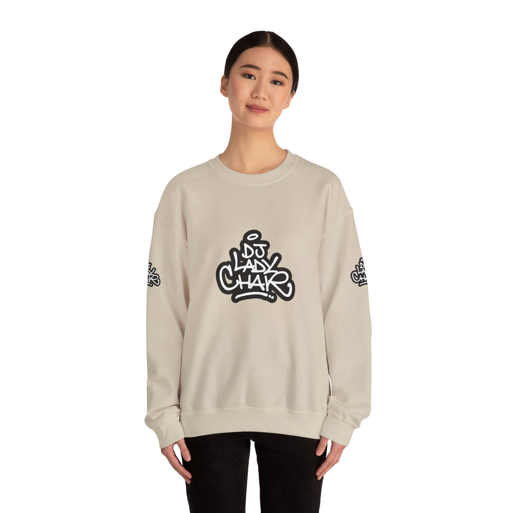 DJ Lady Char Logo Graphic Crew Neck Sweatshirt