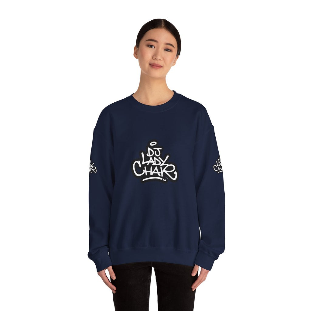 DJ Lady Char Logo Graphic Crew Neck Sweatshirt