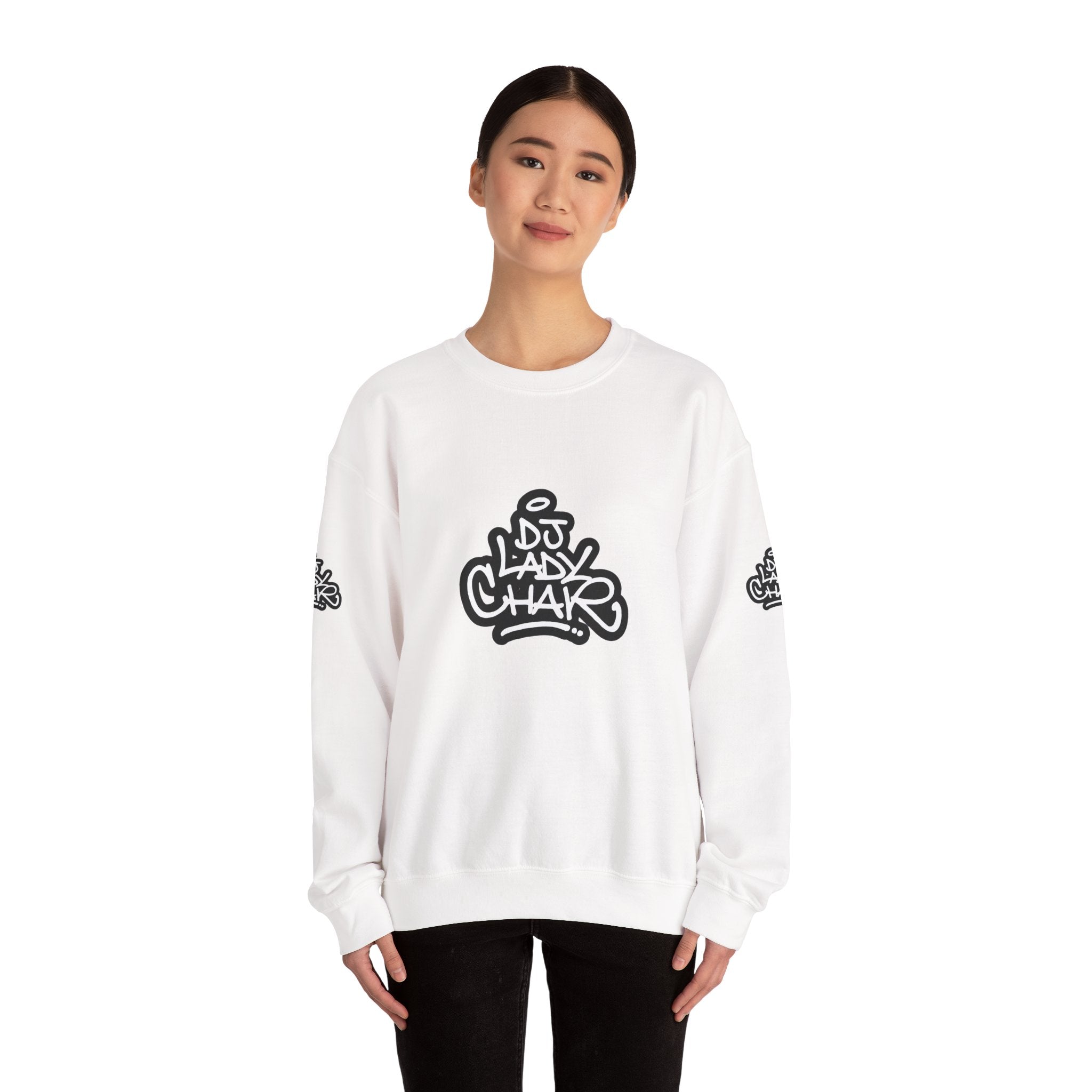 DJ Lady Char Logo Graphic Crew Neck Sweatshirt