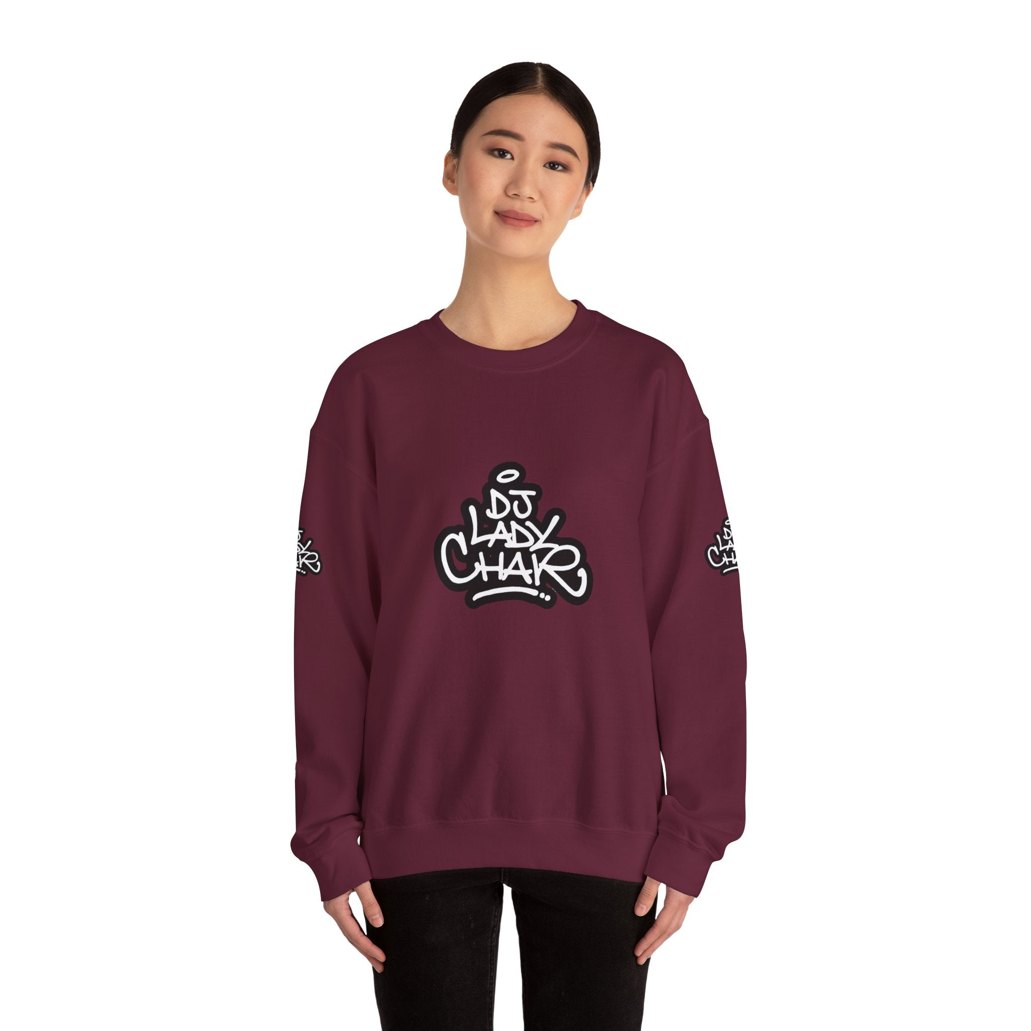 DJ Lady Char Logo Graphic Crew Neck Sweatshirt