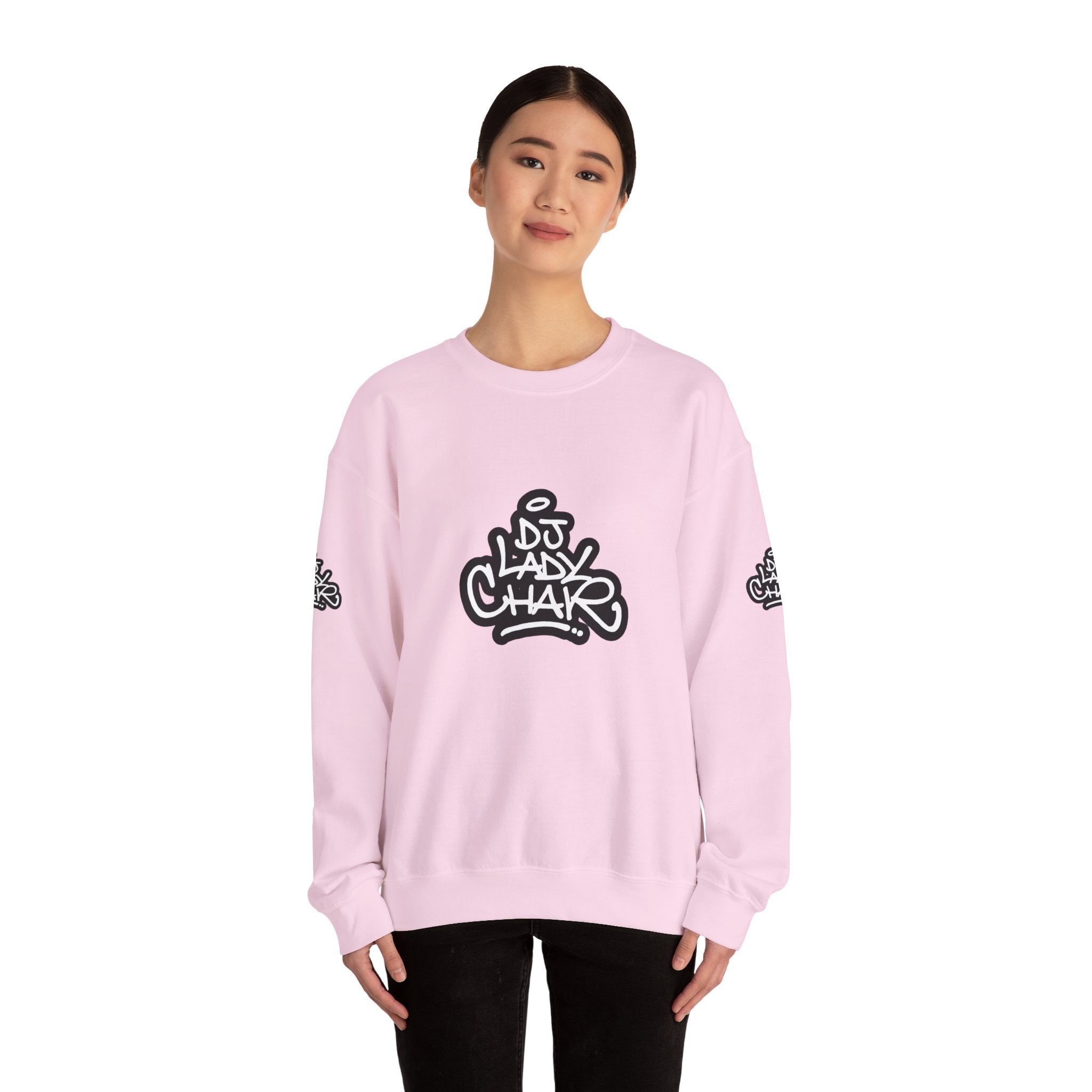 DJ Lady Char Logo Graphic Crew Neck Sweatshirt
